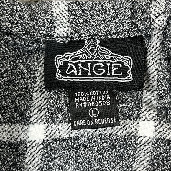 Angie Dress Womens Large Micro Mini Plaid Pockets Shift Mod Retro Gray - Picture 4 of 8